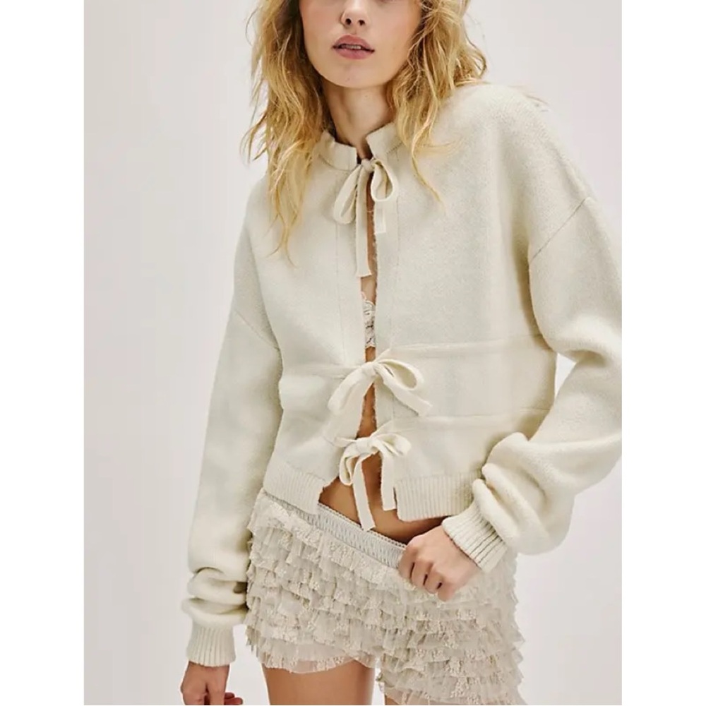 Free People Bow Cardi